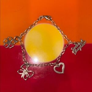 Sterling Silver Charm Bracelet with Heart, Special Daughter, Flower & Butterfly